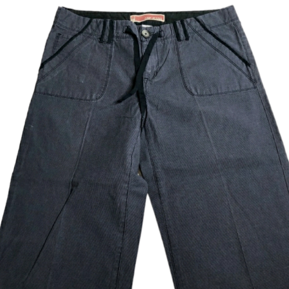 GAP Convertible Gray Blue Roll Tab Drawstring Relaxed Fit Convertible Pants 8